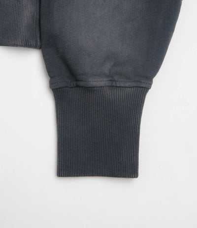 Dime Womens Cropped Full Zip Hoodie in Black Washed