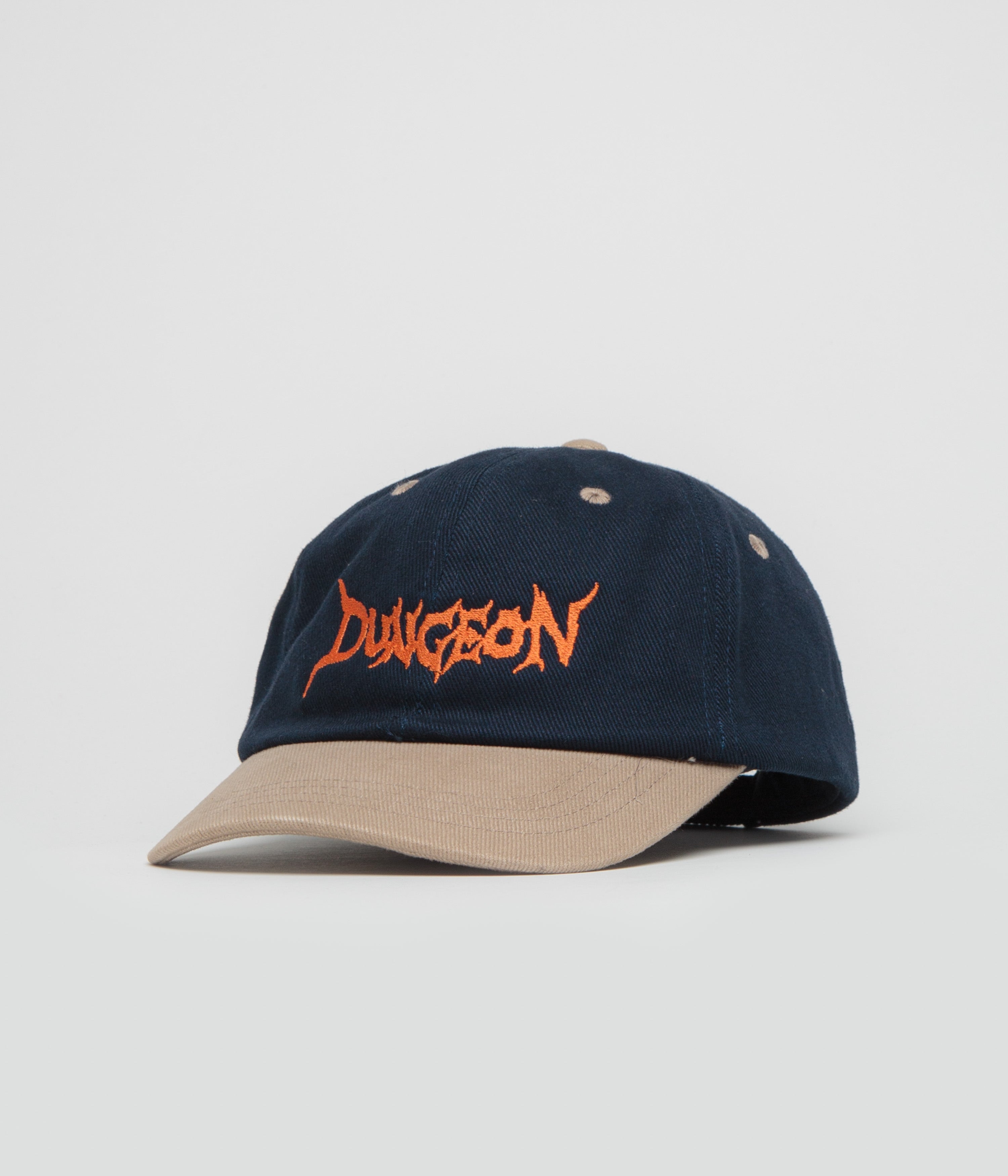 Dungeon Brushed Canvas Cap in Navy Taupe and  Orange
