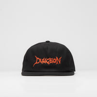 Dungeon Organic Logo Cap in Black and Neon Orange thumbnail