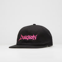 Dungeon Organic Logo Cap in Black and Neon Pink thumbnail