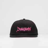 Dungeon Organic Logo Cap in Black and Neon Pink thumbnail