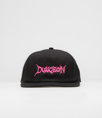 Dungeon Organic Logo Cap in Black and Neon Pink
