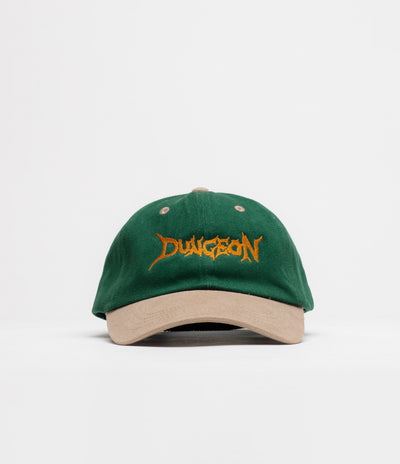 Dungeon Scrawl Logo Brushed Canvas Cap in Green Taupe and Copper