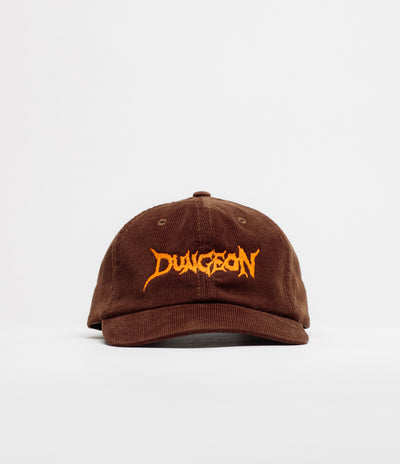 Dungeon Scrawl Logo Cord Cap in Orange and Chocolate