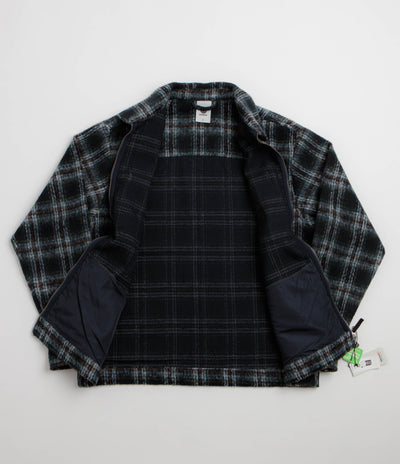 Element Fuzzy Check Zip Overshirt - Dark Slate Brushed Plaid
