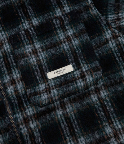 Element Fuzzy Check Zip Overshirt - Dark Slate Brushed Plaid