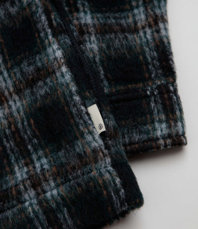 Element Fuzzy Check Zip Overshirt - Dark Slate Brushed Plaid