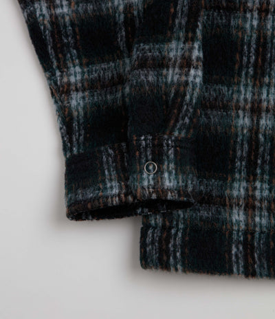 Element Fuzzy Check Zip Overshirt - Dark Slate Brushed Plaid