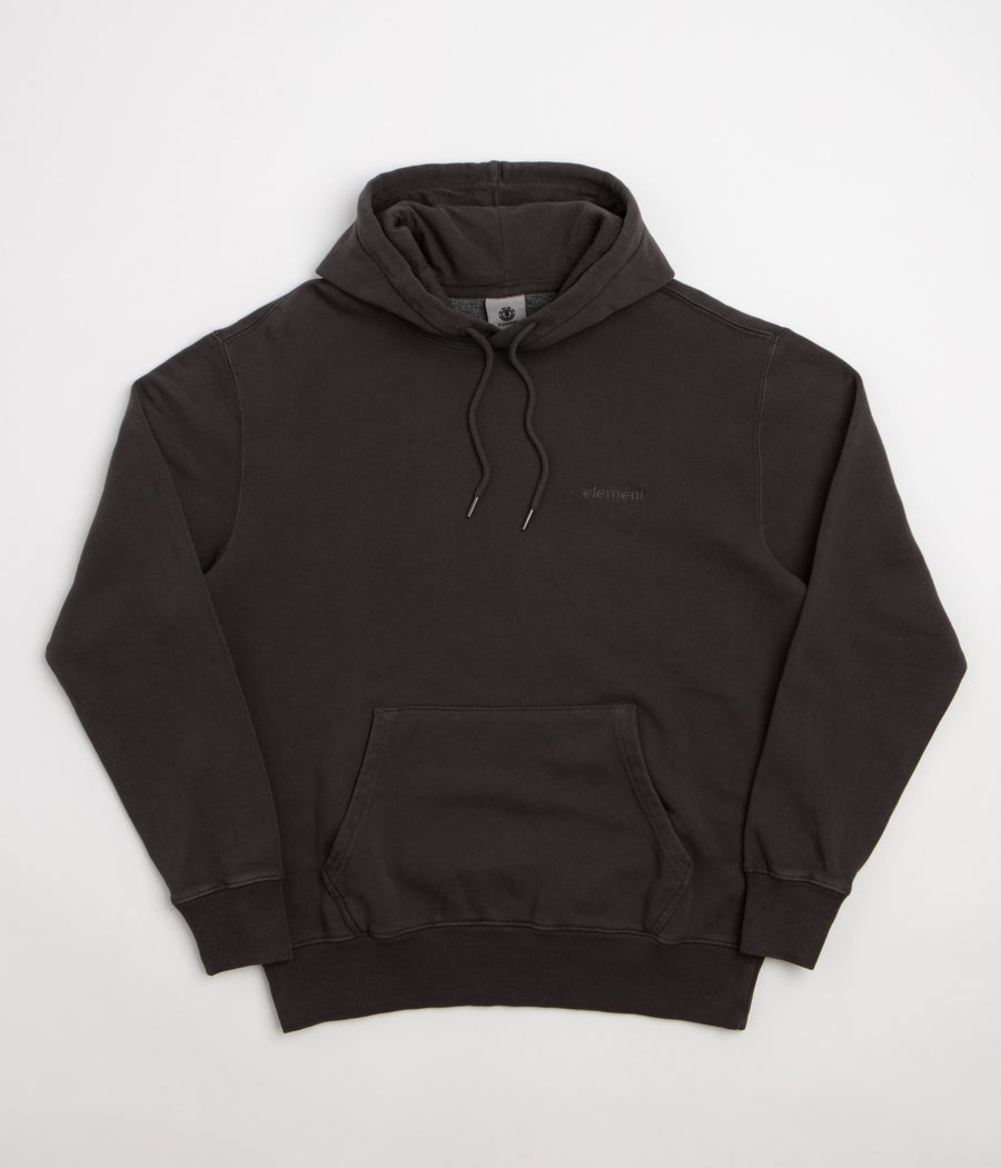 Element Lowcase Pigment Hoodie in Off Black and Black
