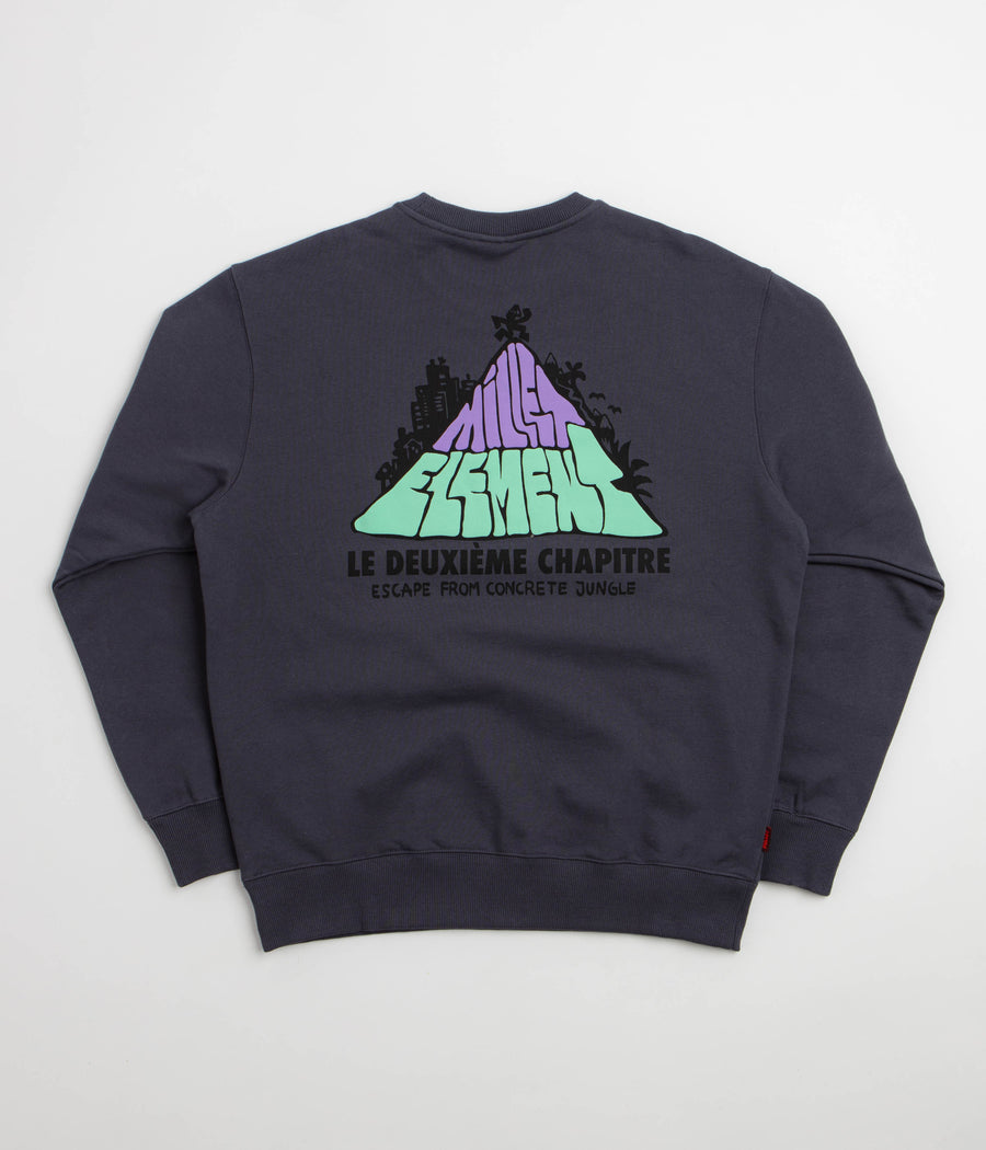 Element x Millet Hit The Top Crewneck Sweatshirt in Shadow Blue