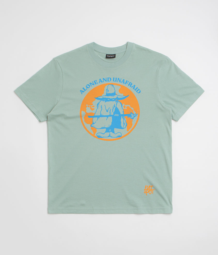 flatspot Alone And Unafraid T-Shirt in Blue Aloe