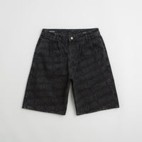 Fucking Awesome Baggy Pleated Denim Laser Shorts - Black thumbnail
