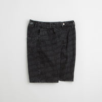 Fucking Awesome Baggy Pleated Denim Laser Shorts - Black thumbnail