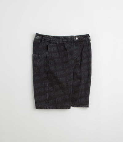 Fucking Awesome Baggy Pleated Denim Laser Shorts - Black