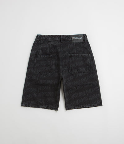 Fucking Awesome Baggy Pleated Denim Laser Shorts - Black