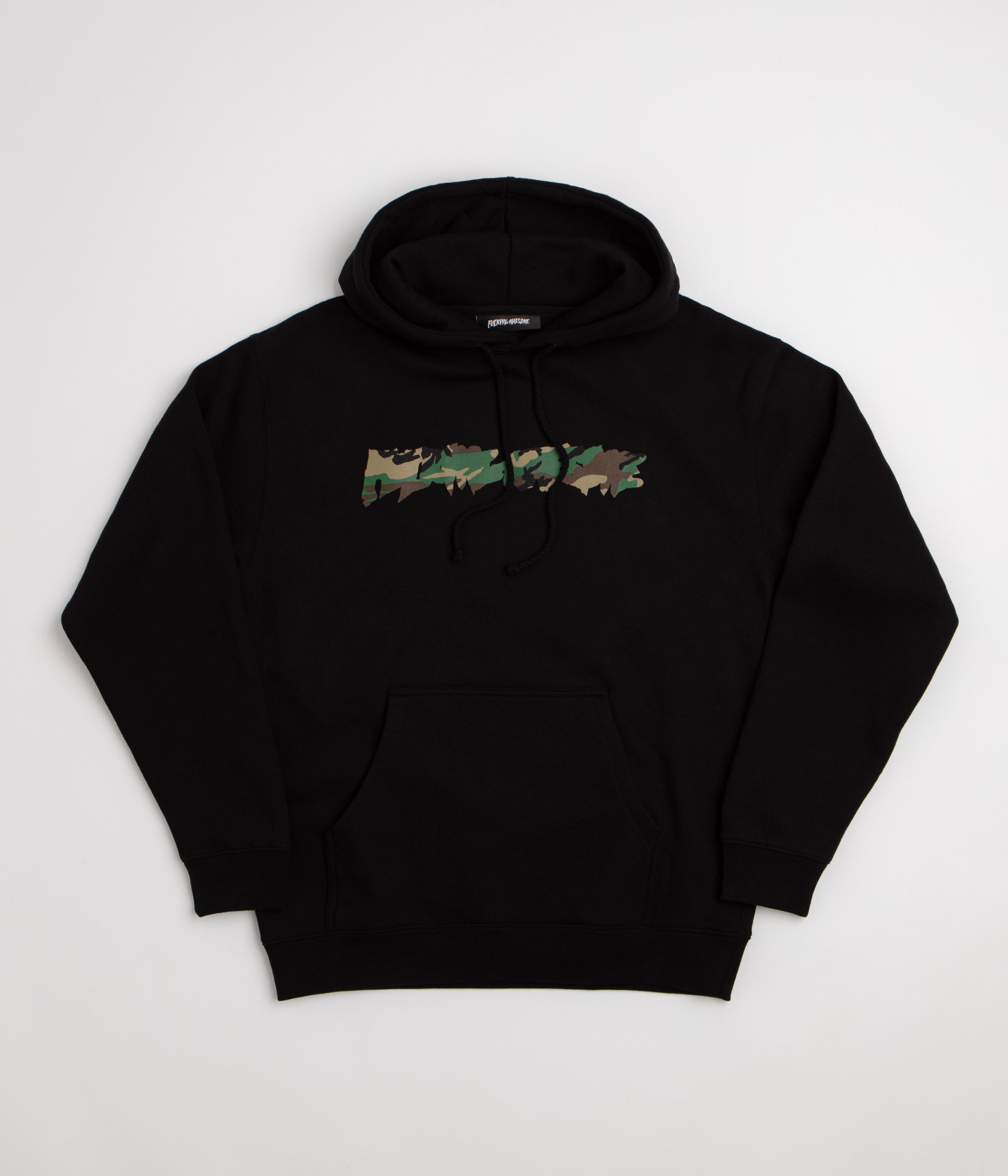 Fucking Awesome Camo Logo Hoodie - Black
