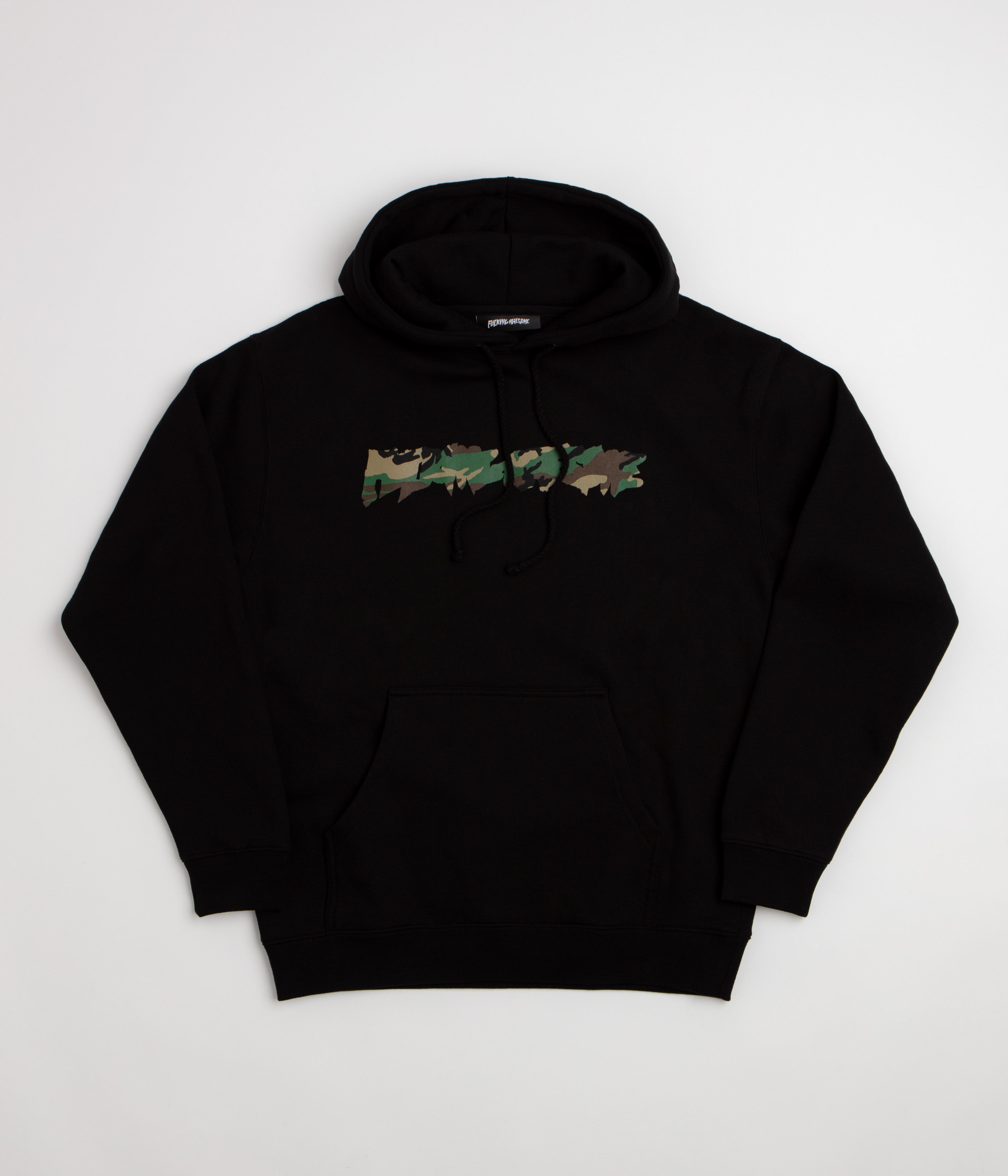 Fucking Awesome Camo Logo Hoodie - Black