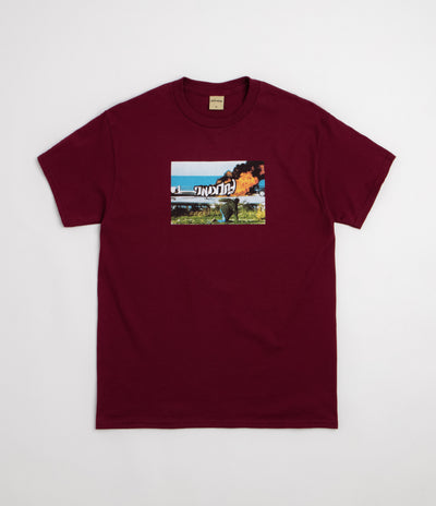 Fucking Awesome Car Burn T-Shirt - Maroon