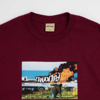 Fucking Awesome Car Burn T-Shirt - Maroon thumbnail