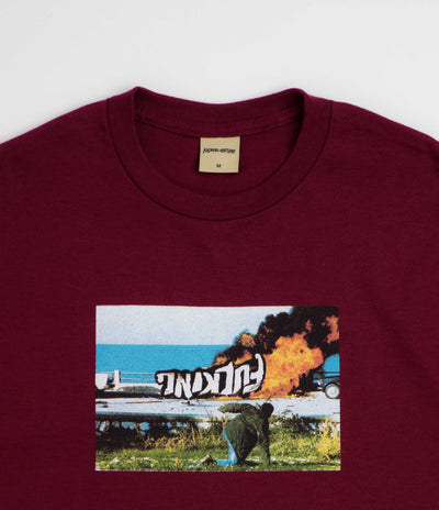 Fucking Awesome Car Burn T-Shirt - Maroon