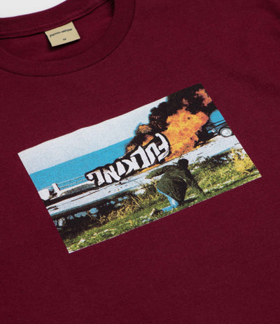 Fucking Awesome Car Burn T-Shirt - Maroon