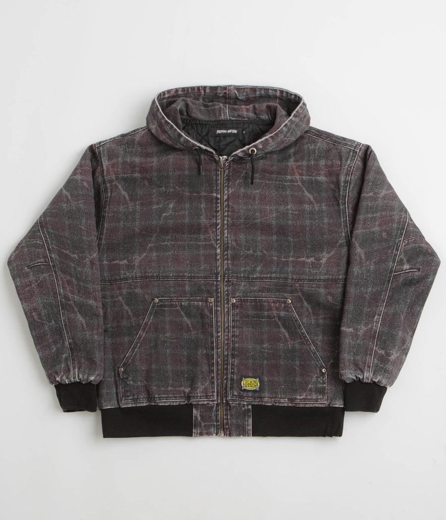 Fucking Awesome Distressed Plaid KO Work Jacket in Brown