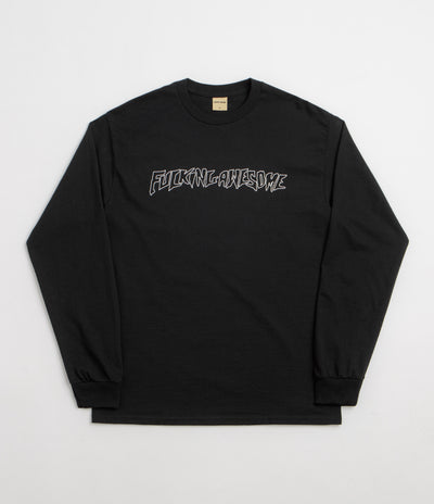 Fucking Awesome Fineline Glow In The Dark Stamp Logo Long Sleeve T-Shirt - Black