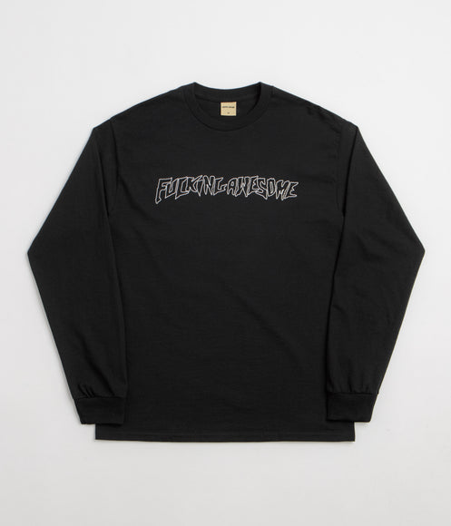Fucking Awesome Fineline Glow In The Dark Stamp Logo Long Sleeve T-Shirt - Black