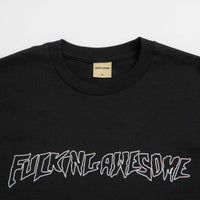 Fucking Awesome Fineline Glow In The Dark Stamp Logo Long Sleeve T-Shirt - Black thumbnail