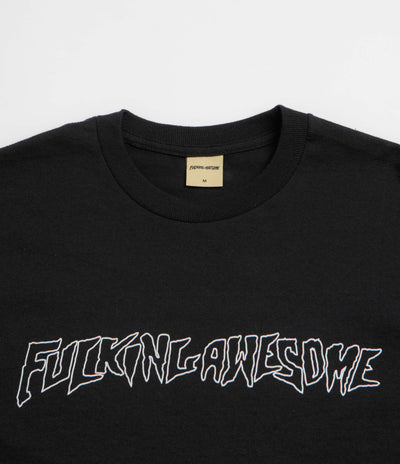 Fucking Awesome Fineline Glow In The Dark Stamp Logo Long Sleeve T-Shirt - Black