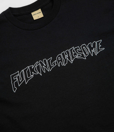 Fucking Awesome Fineline Glow In The Dark Stamp Logo Long Sleeve T-Shirt - Black