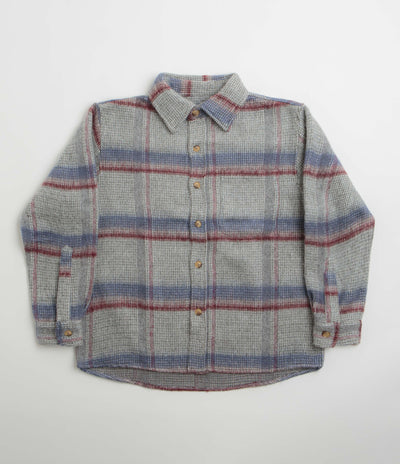 Fucking Awesome Oversized Flannel Shirt - Grey / Blue