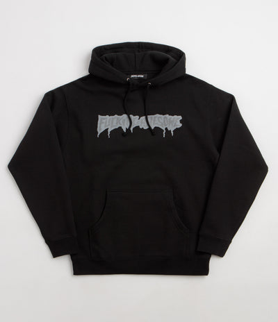 Fucking Awesome Reflective Drip Logo Hoodie - Black
