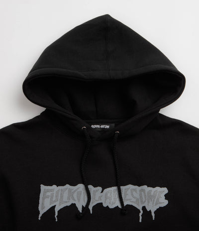 Fucking Awesome Reflective Drip Logo Hoodie - Black