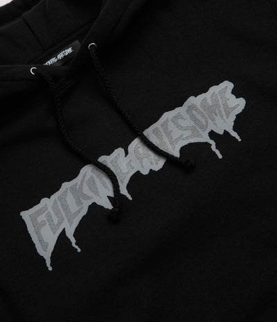 Fucking Awesome Reflective Drip Logo Hoodie - Black