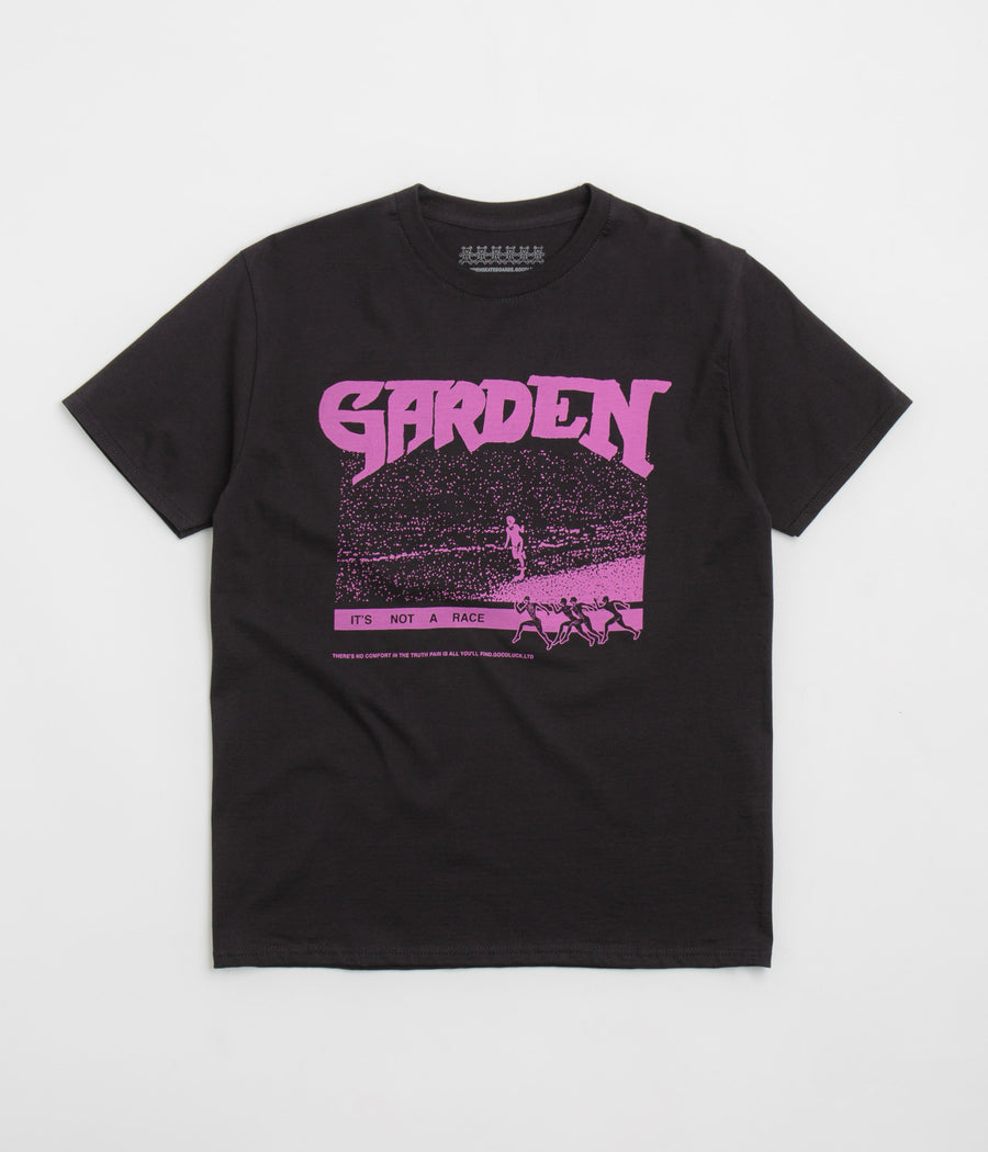 Garden Not A Race T-Shirt in Black and Pink
