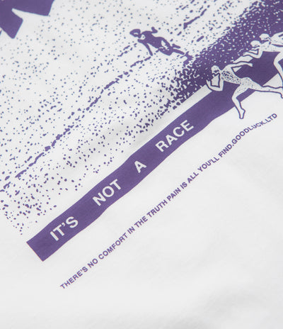 Garden Not A Race T-Shirt in White and Purple