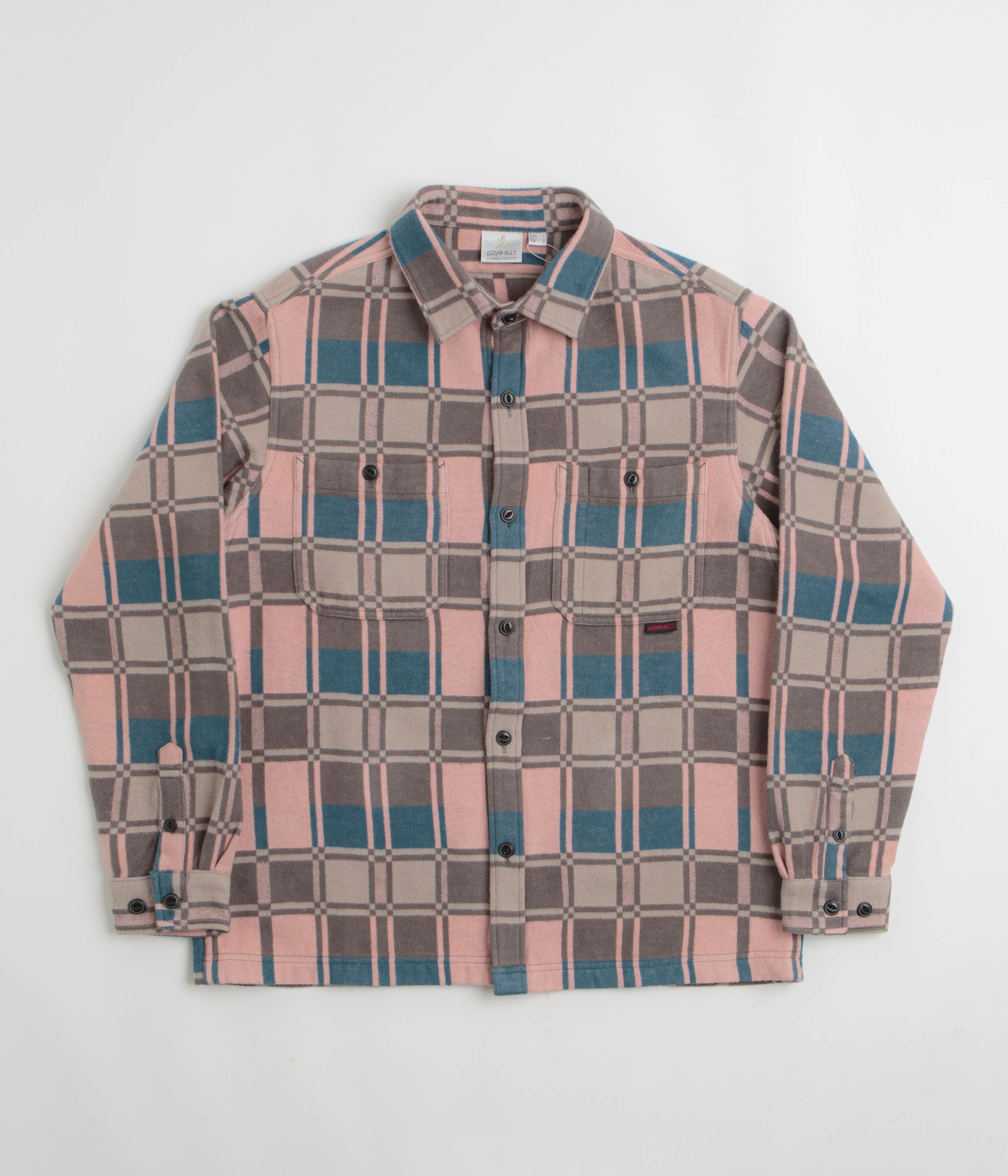 Gramicci Anthony Flannel Shirt in Blush Check
