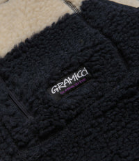 Gramicci Checkered Sherpa Vest - Natural / Navy Check | Flatspot Gramicci Checkered Sherpa Vest - Natural / Navy Check | Flatspot