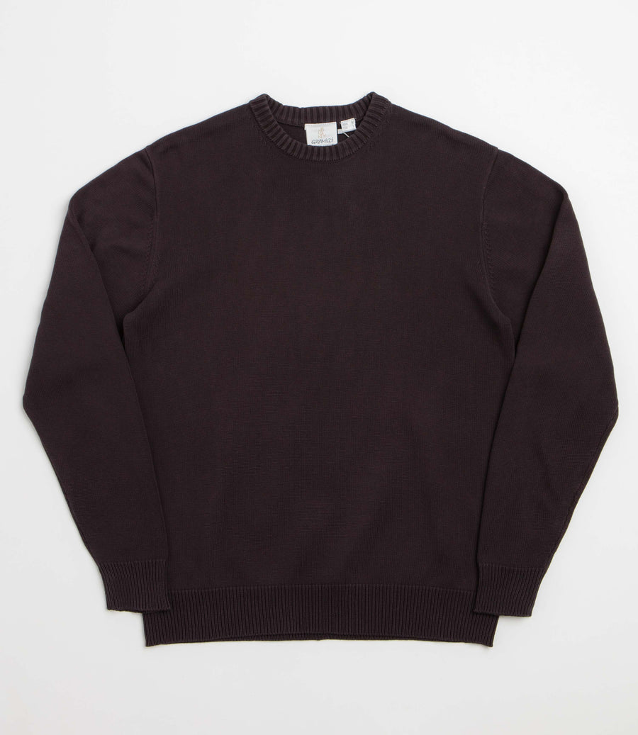 Gramicci Cotton Knit Crewneck Sweatshirt in Charcoal