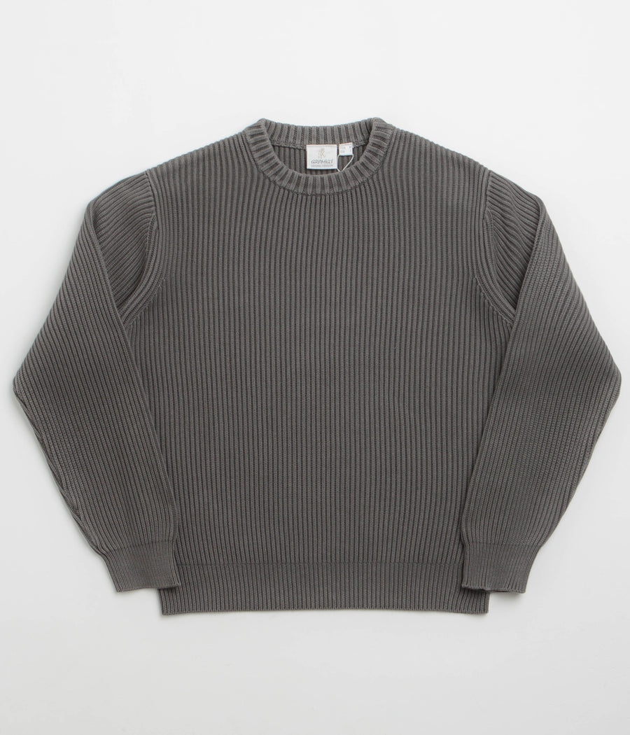 Gramicci Cotton Knit Crewneck Sweatshirt in Grey