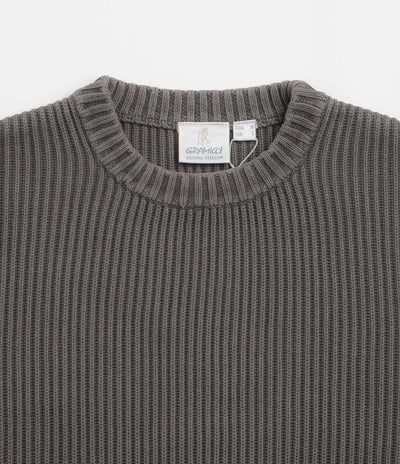 Gramicci Cotton Knit Crewneck Sweatshirt in Grey