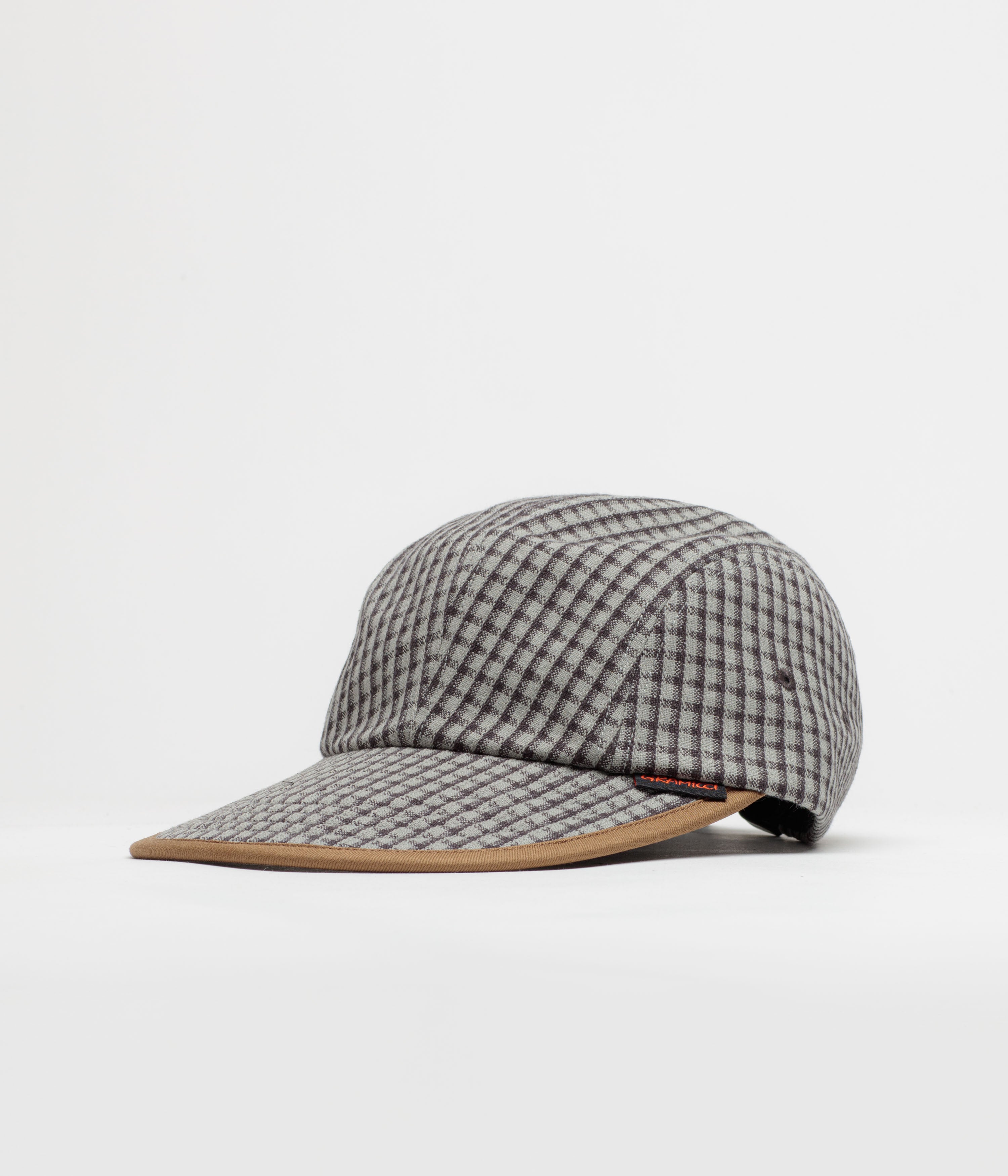 Gramicci Dobby Plaid Long Bill Cap in Stone