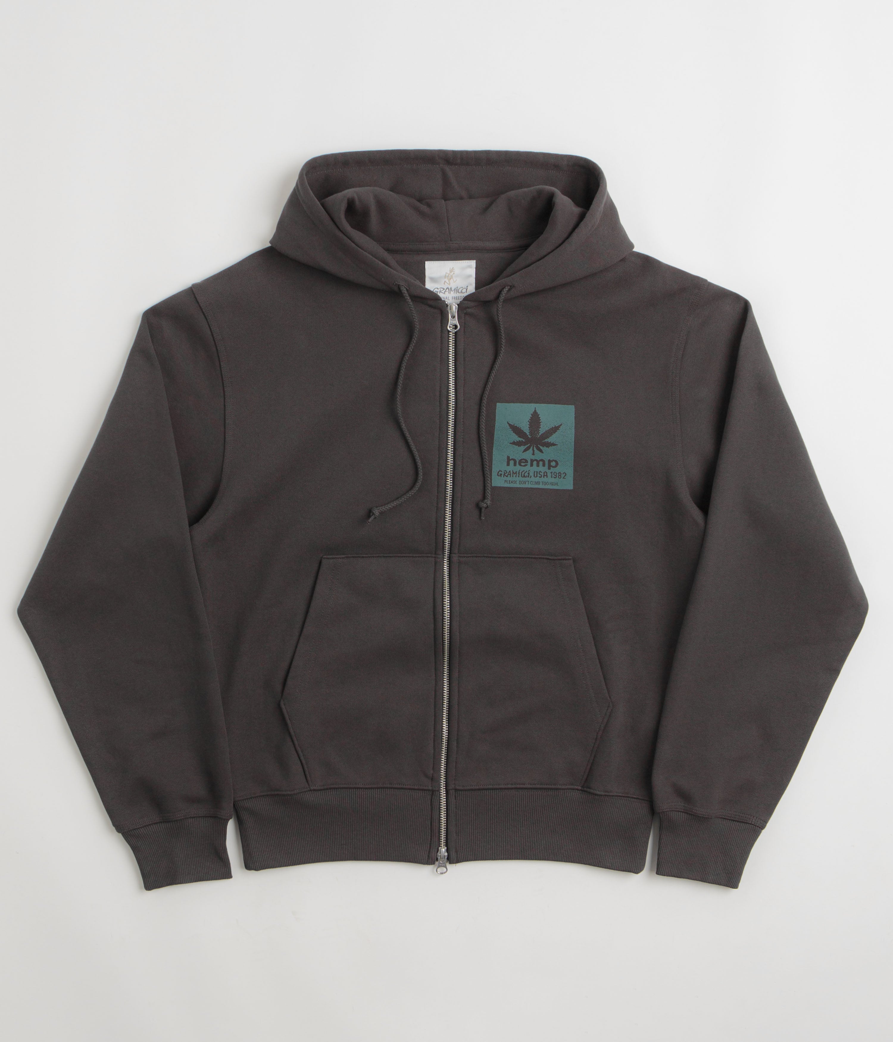 Gramicci Hemp Full Zip Hoodie in Deep Brown