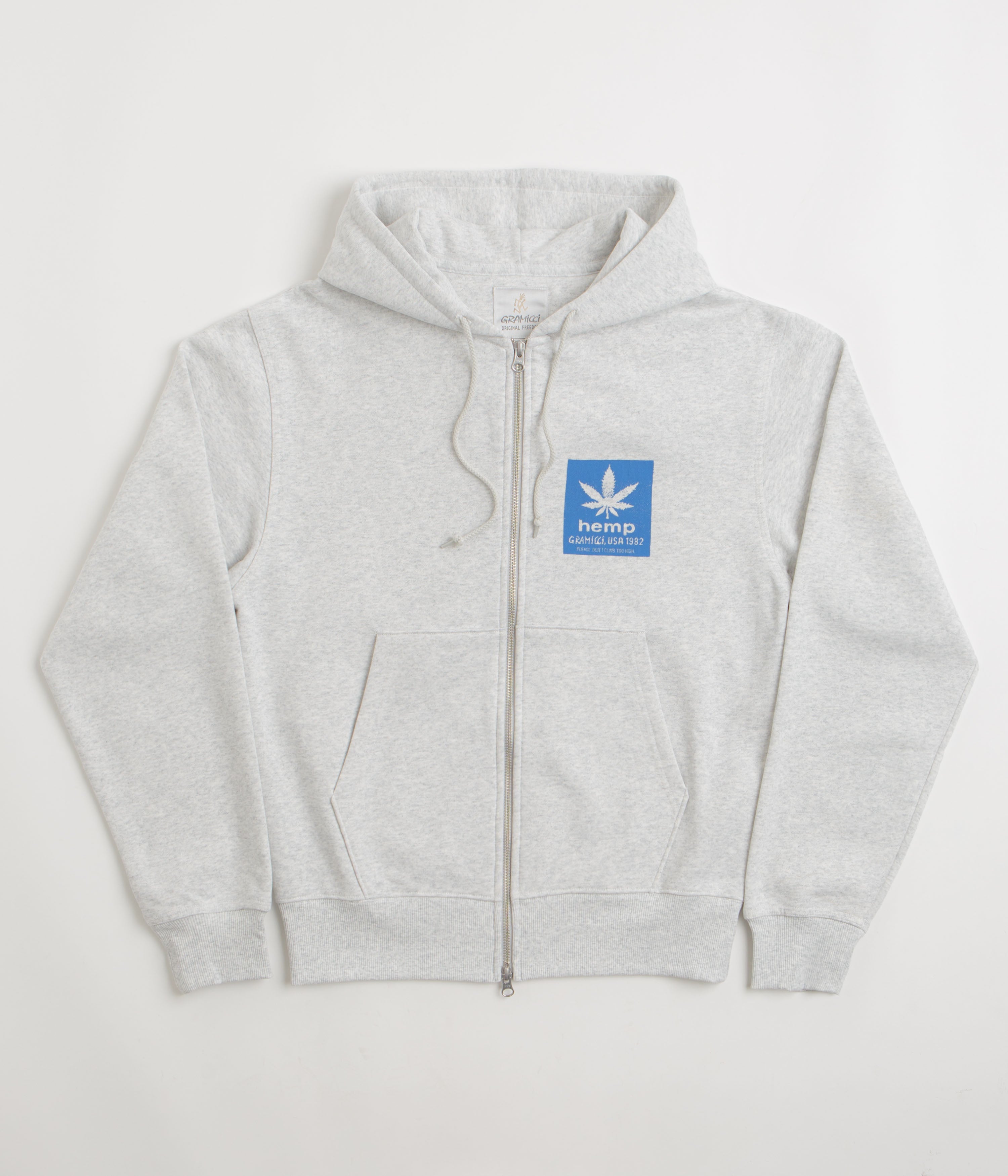 Gramicci Hemp Full Zip Hoodie in Heather Ash