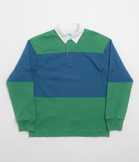 Gramicci Langdon Rugby Shirt in Cerulean and Emerald