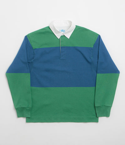 Gramicci Langdon Rugby Shirt in Cerulean and Emerald