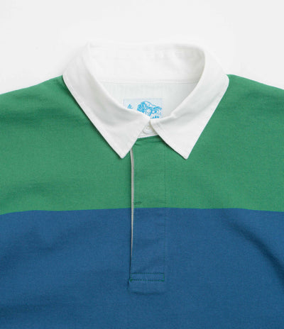 Gramicci Langdon Rugby Shirt in Cerulean and Emerald