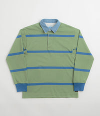 Gramicci Langdon Rugby Shirt - Olive / Blue | Flatspot