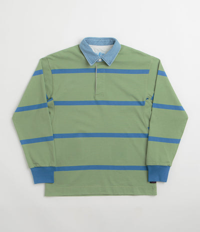 Gramicci Langdon Rugby Shirt in Olive and Blue